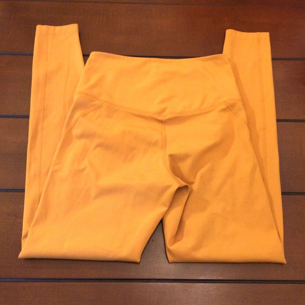 Girlfriend Collective small bright orange yellow leggings active - Picture 4 of 8